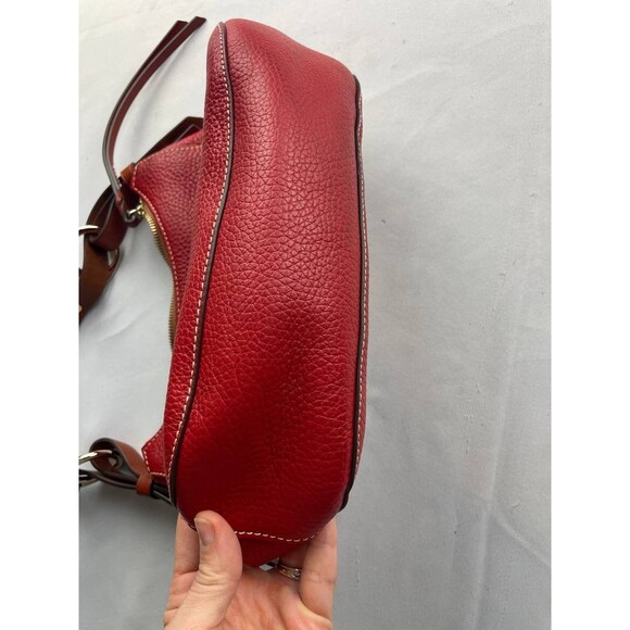 Dooney & Bourke Pebble Grain Leather Hobo Shoulder Bag Red - Picture 5 of 14